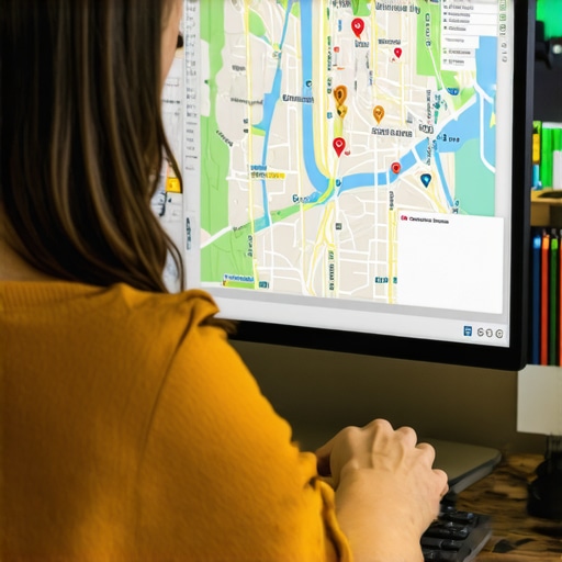 Person reviewing Spokane SEO performance data on a laptop with local map