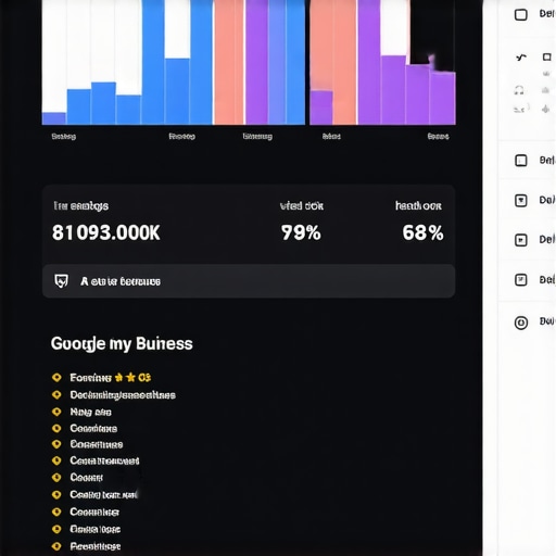 Google My Business dashboard displaying local rankings and review management