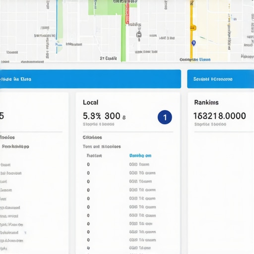 A digital dashboard displaying local SEO metrics and Spokane city map.