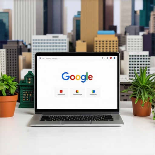 Screenshot showing Google My Business dashboard with Spokane landmarks in background.