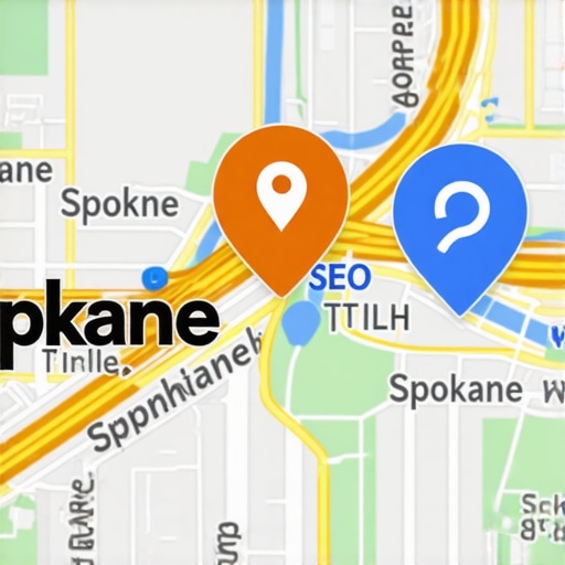 Map of Spokane highlighting local SEO efforts and Google Maps rankings.