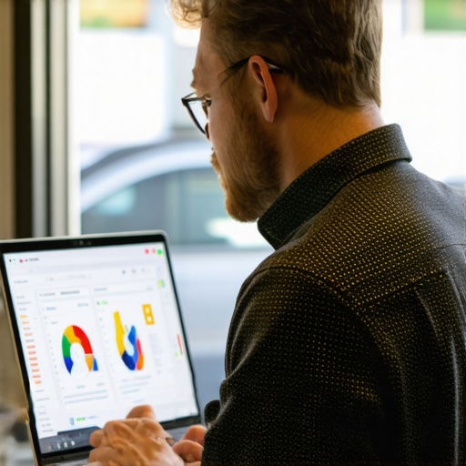 Business owner reviewing Google Maps and SEO analytics in Spokane store