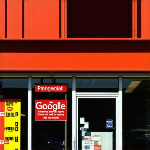 Spokane storefront with Google Maps markers and signage