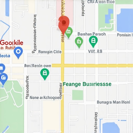 Map showing Spokane with business locations marked