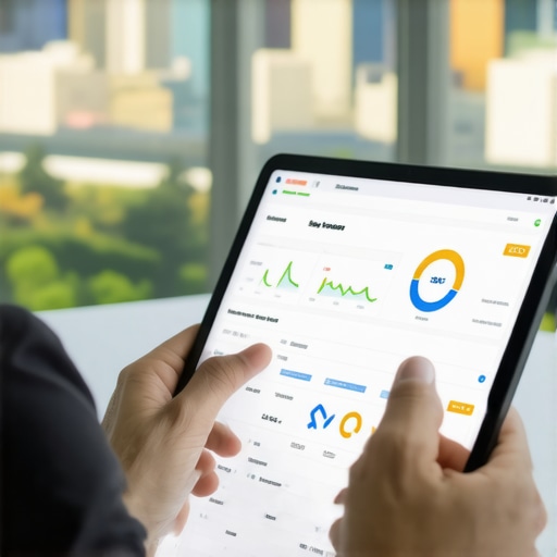 Person reviewing local SEO analytics with Spokane city skyline