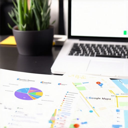 Workspace with SEO analytics tools and Spokane Google Maps on screen.