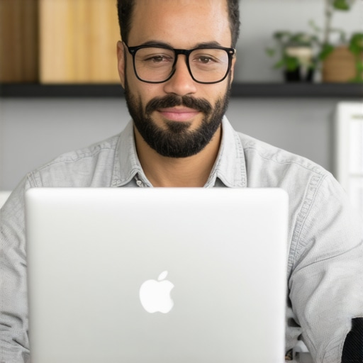 Business owner updates Google My Business listing on laptop in Spokane
