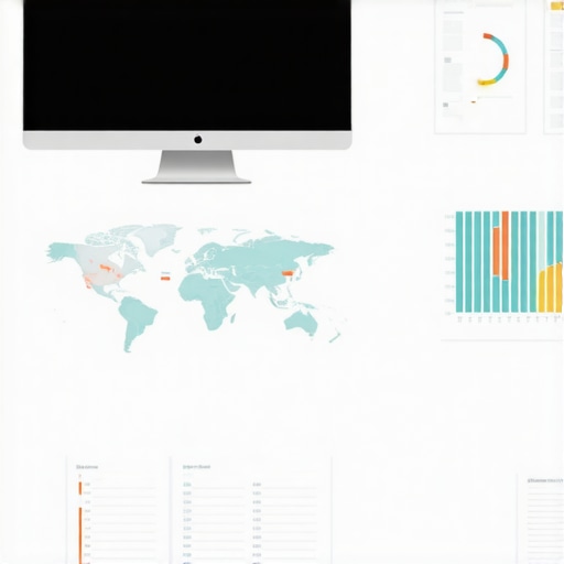 A workspace with multiple screens displaying local SEO analytics, maps, and citation data.