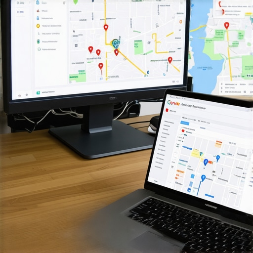 SEO tools and Spokane city maps on a desk.
