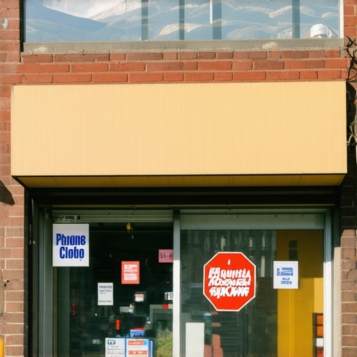 Vibrant Spokane storefront with mountain view